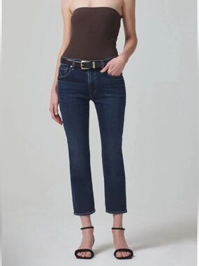 NWT Citizens Of Humanity 24 Isola Straight Crop Courtland Dark Wash Jeans Soft